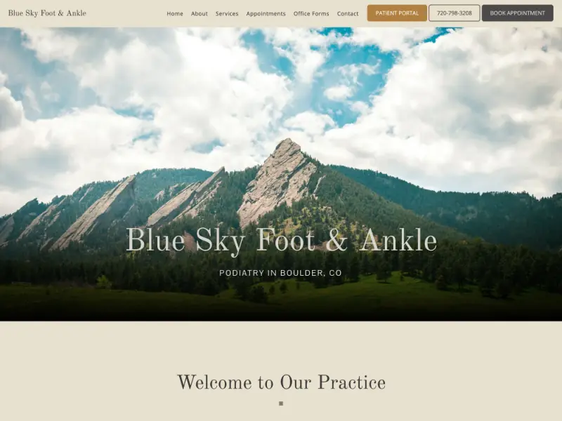 Blue Sky Foot & Ankle website preview