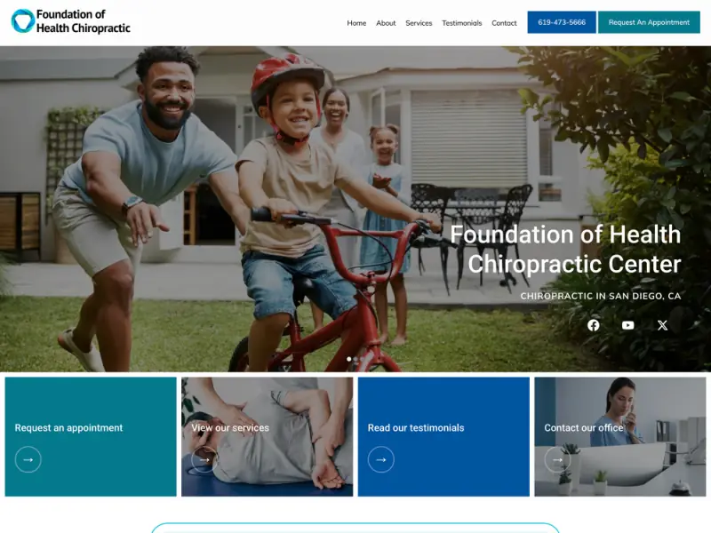 Foundation of Health website preview
