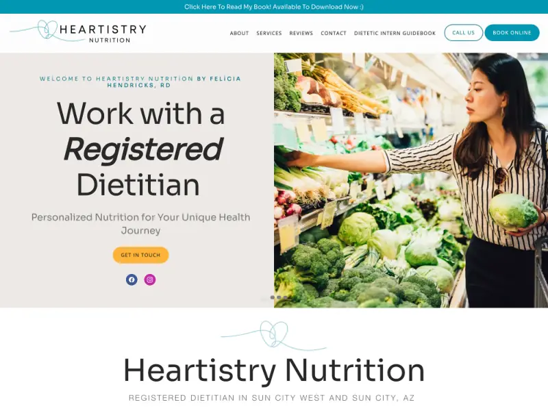 Heartistry Nutrition website preview