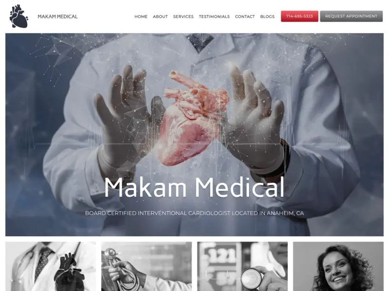 Makam Cardiology website design preview