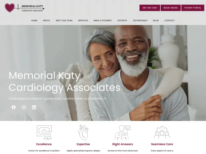 Memorial Katy Cardiology website preview