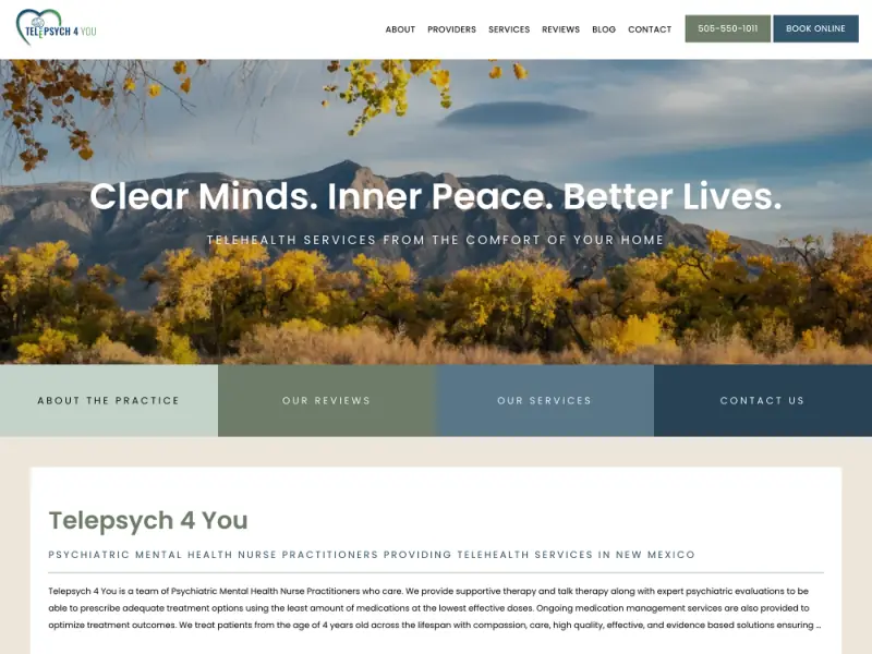 Telepsych 4 You website preview