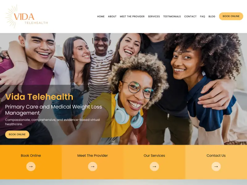 Vida Telehealth website design preview