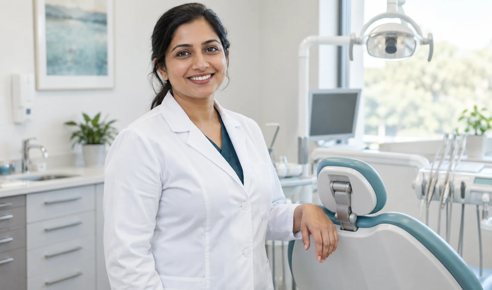 Dentist in a modern dental clinic